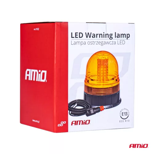 AMiO LED-es figyelmeztető lámpa W09M MAG/3 csavar, ECE R10 80LED 12/24V IP56 (01502)
