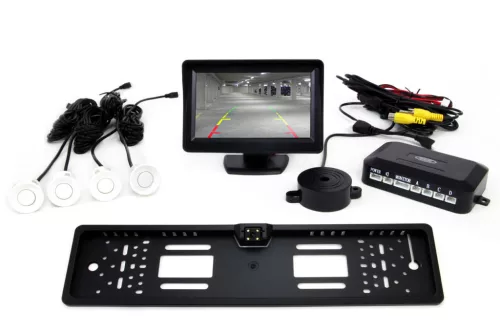 AMiO parkolást segítő rendszer TFT01 4,3" – CAM-402 LED 4 érzékelők fehér (01551)