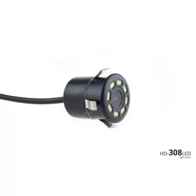   AMiO parkolóradar 4 fehér érzékelővel, TFT01 4,3 hüvelykes kijelzővel és CAM-308 LED éjjellátó kamerával, 18 mm (01557)