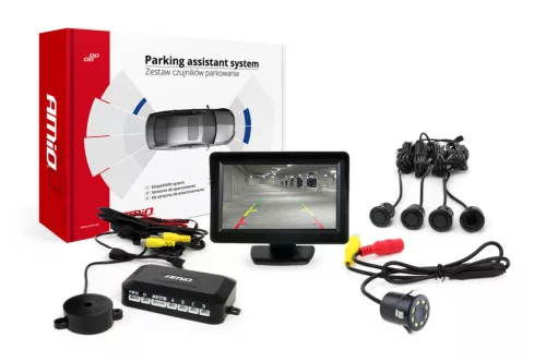 AMiO parkolást segítő rendszer TFT01 4,3" – HD 315 LED 4 érzékelők fekete "GOLD" (01558)