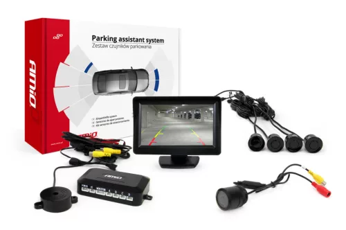 AMiO parkolást segítő rendszer TFT01 4,3" – HD-301-IR 4 érzékelők fekete (01593)