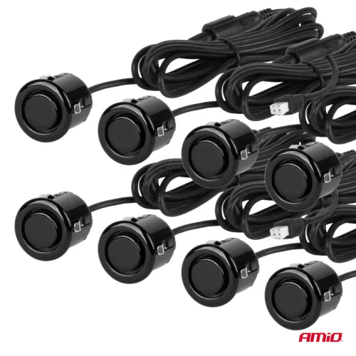 AMiO parkolást segítő rendszer LED 8 érzékelő fekete "GOLD" 18mm (01603)
