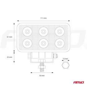 AMiO munkalámpa AWL02 6 LED FLAT 9-60V (01613)