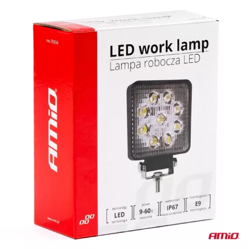 AMiO munkalámpa AWL03 9 LED szórt fényű 9-60V (01614)