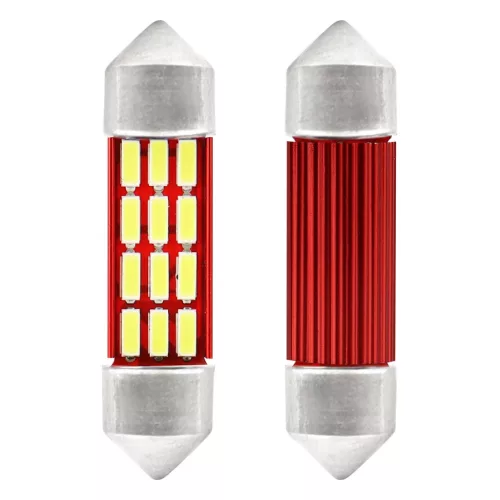 AMiO LED CANBUS 4014 12SMD szofita C5W C10W C3W 36mm fehér 12V/24V (01632)
