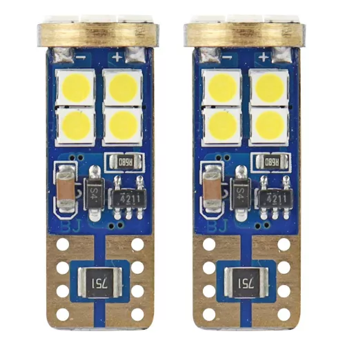 AMiO LED CANBUS 12SMD 2835 T10e (W5W) fehér 12V/24V (01636)
