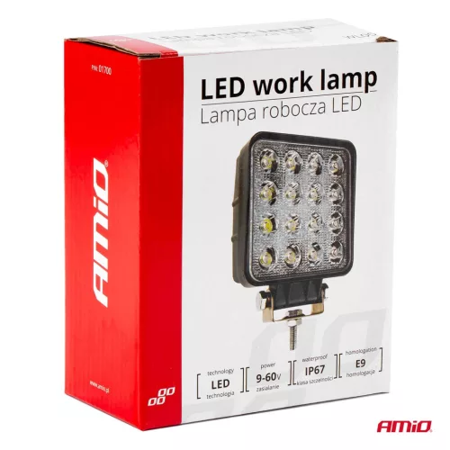 AMiO munkalámpa AWL05 EMC 108x108 48W FLAT 9-60V (01700)