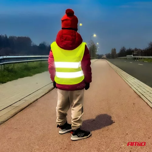 AMiO gyermek láthatósági mellény sárga tanúsítvánnyal (01736)