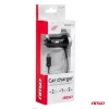 AMiO autós töltő PCH PRO-01 microUSB+2xUSB 2.4A 12/24V (02056)