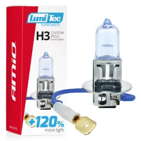   AMiO halogénizzó H3 12V 55W LumiTec Super fehér +120% (02136)