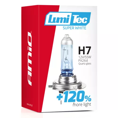AMiO halogénizzó H7 12V 55W LumiTec Super fehér +120% (02138)