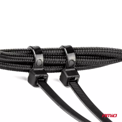 AMiO kábelkötegelő fekete 3,6x300mm - 100 db (02154)