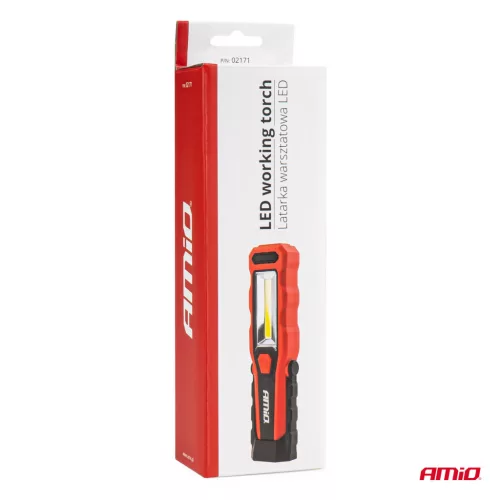 AMiO LED-es szerelőlámpa – forgatható 180° 1800 mAh (02171)