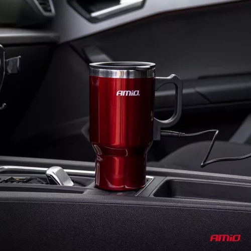 AMiO autós vízforraló bögre, 450 ml, piros, 12 V (02177)