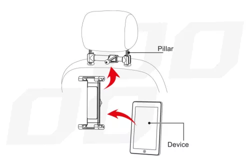 AMiO autós hátsó ülés fejtámla rögzítés Tablet tartó THOLD-02 (02187)
