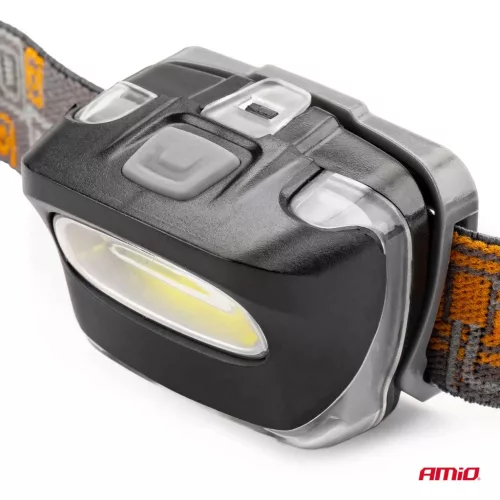 AMiO LED COB fejlámpa 3xAAA 150Flux IPX3 (02199)