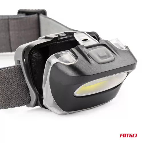 AMiO LED COB fejlámpa 3xAAA 150Flux IPX3 (02199)