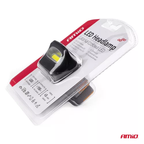 AMiO LED COB fejlámpa 3xAAA 150Flux IPX3 (02199)