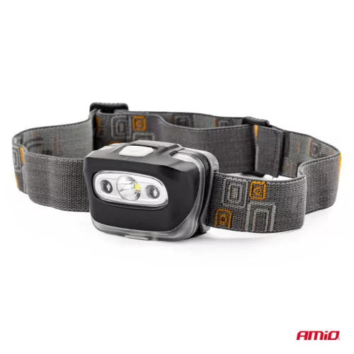 AMiO újratölthető LED-fejlámpa, 3 W, 1200 mA, 180 Flux, IPX4 (02200)