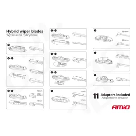   AMiO hibrid ablaktörlő lapát multiconnect 16" (400mm) 11 adapter (02203)