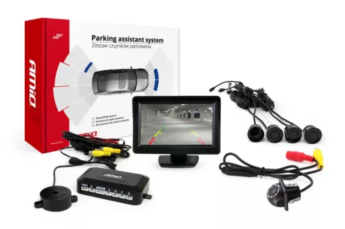 AMiO parkolást segítő rendszer TFT01 4,3" – HD-305 LED 4 érzékelők fekete (02260)