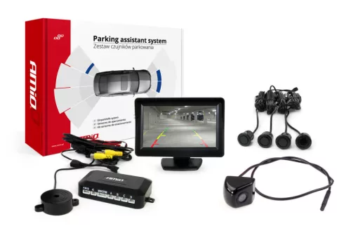 AMiO parkolást segítő rendszer TFT01 4,3" – HD-310 4 érzékelők fekete "GOLD" (02274)