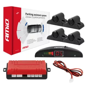   AMiO parkolást segítő rendszer LED 4 érzékelő fekete 19mm teherautó (02279)
