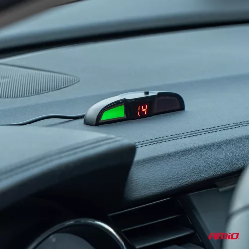 AMiO parkolást segítő rendszer LED COB 4 érzékelő ezüst (02282)