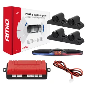   AMiO parkolást segítő rendszer max. LED 4 érzékelő fekete 19mm teherautó (02292)