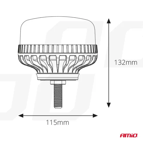 AMiO figyelmeztető lámpa 36 LED csavar R65 R10 12V 24V W03sb (02294)