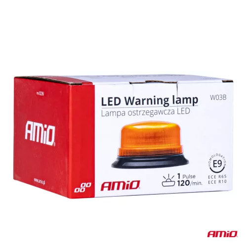 AMiO LED-es figyelmeztető lámpa 36 LED rögzítőcsavarok R65 R10 12V 24V W03b (02296)