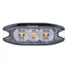 AMiO keskeny, hűtőrácsba szerelhető borostyánsárga LED-villogó, 3×3 W, R65/R10, 12/24 V, IP67 (02297)