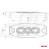 AMiO keskeny, hűtőrácsba szerelhető borostyánsárga LED-villogó, 3×3 W, R65/R10, 12/24 V, IP67 (02297)