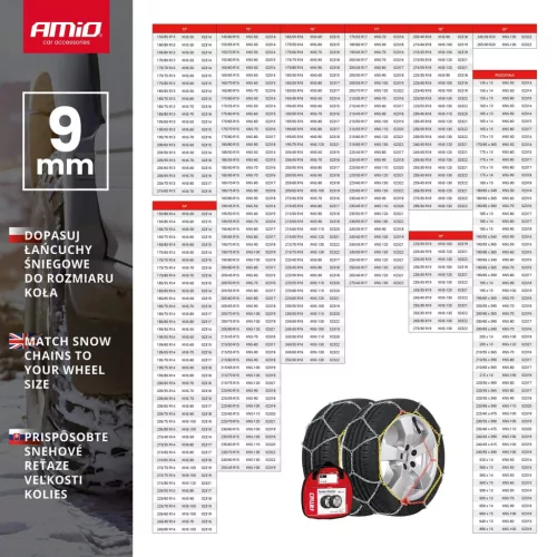 AMiO Ö-Norm hólánc 9mm + táska KNS-100 (02319)