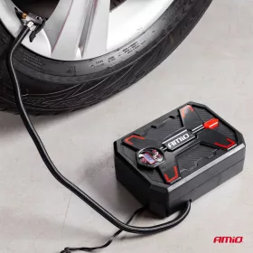   AMiO autós légkompresszor – digitális nyomásmérő és LED fény 12V Acomp-11 (02384)
