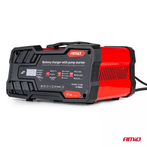 AMiO akkumulátortöltő 12A 12/24V – indításrásegítő 12V 75 a (02400)