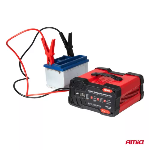 AMiO akkumulátortöltő 12A 12/24V – indításrásegítő 12V 75 a (02400)