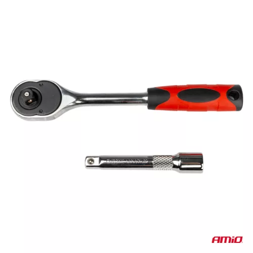AMiO metrikus racsnis dugókulcskészlet, 11 részes, 1/2 hüvelyk, 10–24 mm (02412)