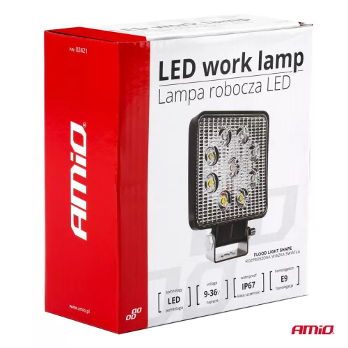 AMiO munkalámpa AWL07 9 LED szórt fényű 9-36V (02421)