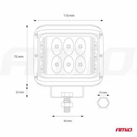 AMiO munkalámpa AWL08 12 LED (2 Funkcje) 9-36V (02422)
