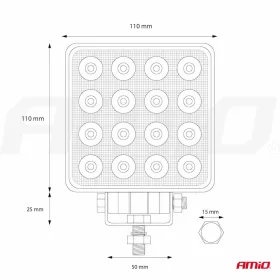 AMiO munkalámpa AWL10 16LED szórt fényű 9-36V (02424)