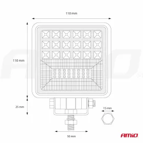 AMiO munkalámpa AWL12 42 LED COMBO (2 modes) 9-36V (02426)