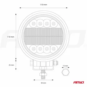   AMiO munkalámpa AWL14 42 LED COMBO (2 funkció) 9-36V (02428)