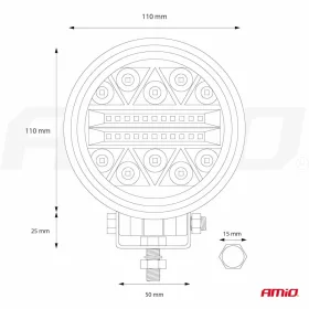 AMiO munkalámpa AWL16 26LED COMBO 9-36V (02430)