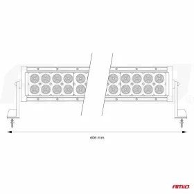 AMiO LED-es munkalámpa-fényhíd 60 cm 9-36V AWL24 (02438)
