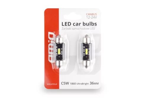 AMiO LED CANBUS 1860 1SMD UltraBright szofita C5W C10W C3W 36mm fehér 12V/24V (02442)