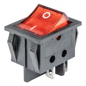   AMiO téglalap alakú kapcsoló 12V/230V (– piros fény) BU02 (02462)