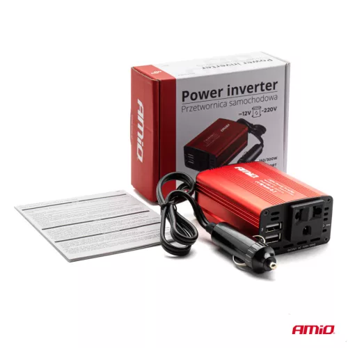 AMiO tápellátás inverter 12V/230V 150W/300W 2xUSB PI01 (02468)