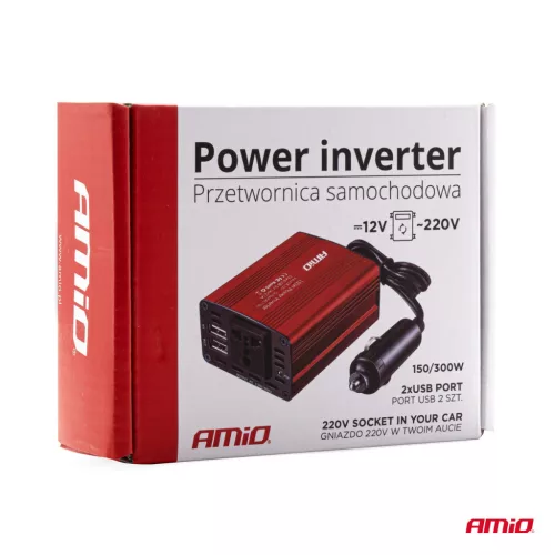 AMiO tápellátás inverter 12V/230V 150W/300W 2xUSB PI01 (02468)