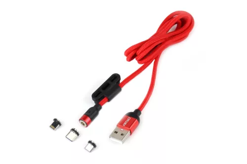 AMiO mágneses port Combo kábel Lightning/USB C/micro USB 1m UC-08 (02522)